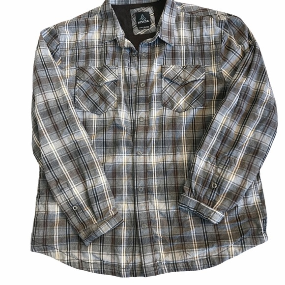 Prana Other - Prana Men's Gray and Brown Plaid Shirt